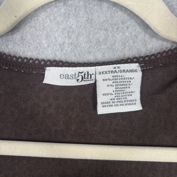 VTG 90s Top 2XL Leopard Animal Crinkle Sheer Textured Loud Maximalist Stretch - Picture 6 of 10